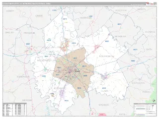 Lexington-Fayette Metro Area Classic style ZIP Code wall map