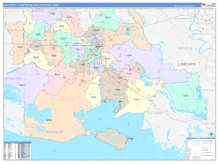 Lafayette Metro Area ColorCast style ZIP Code wall map