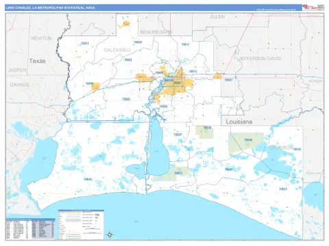 Lake Charles metro area map