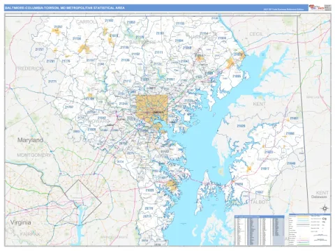 Baltimore-Columbia-Towson metro area map