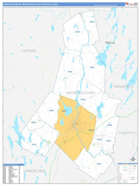 Lewiston-Auburn metro area map
