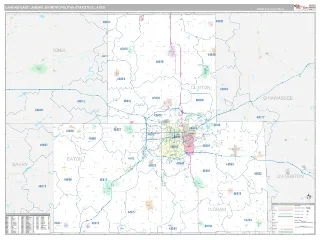 Lansing-East Lansing Metro Area Classic style ZIP Code wall map