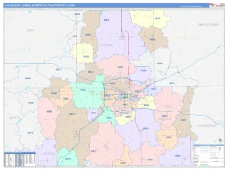 Lansing-East Lansing Metro Area ColorCast style ZIP Code wall map