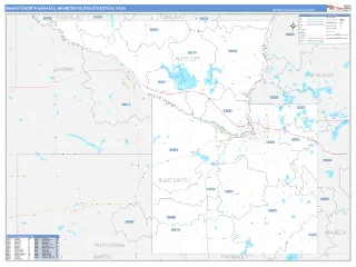 Mankato-North Mankato Metro Area Business Reference style ZIP Code wall map