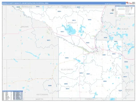 Mankato-North Mankato metro area map
