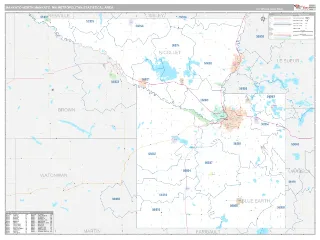 Mankato-North Mankato Metro Area Classic style ZIP Code wall map