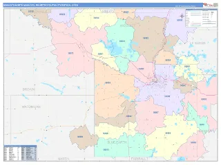 Mankato-North Mankato Metro Area ColorCast style ZIP Code wall map