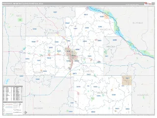 Rochester Metro Area Classic style ZIP Code wall map