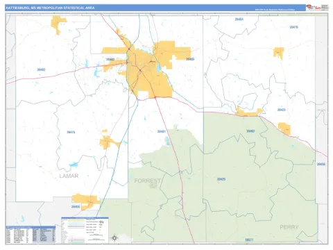 Hattiesburg metro area map