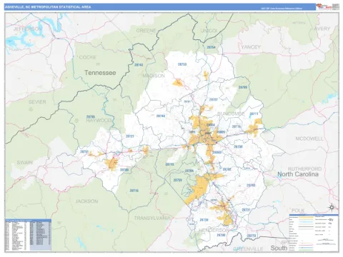Asheville metro area map