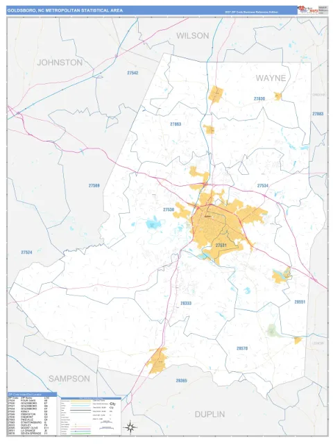 Goldsboro metro area map