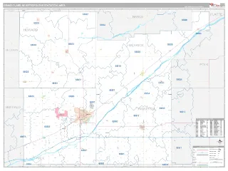 Grand Island Metro Area Classic style ZIP Code wall map