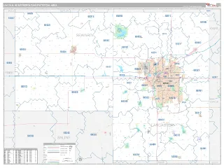 Lincoln Metro Area Classic style ZIP Code wall map