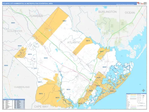 Atlantic City-Hammonton metro area map