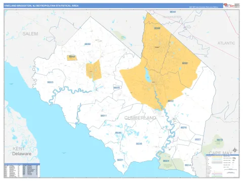 Vineland-Bridgeton metro area map