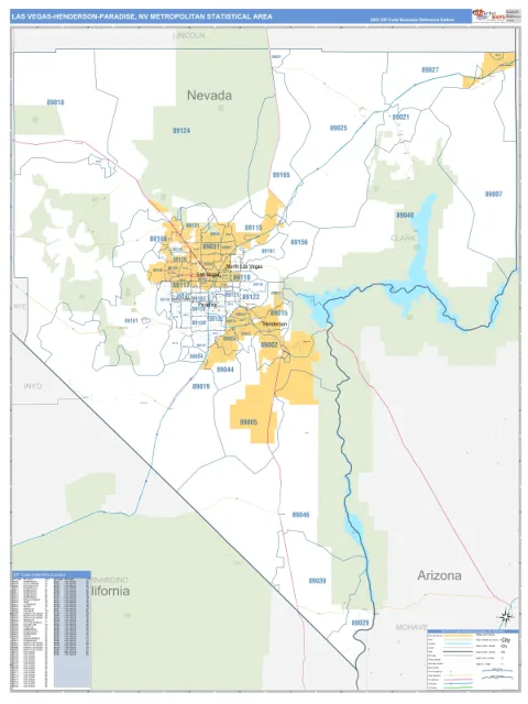 Las Vegas-Henderson-Paradise metro area map