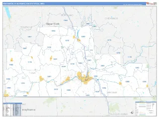 Binghamton Metro Area Business Reference style ZIP Code wall map