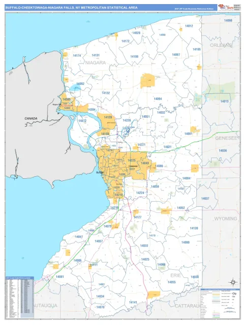 Buffalo-Cheektowaga-Niagara Falls metro area map