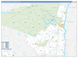 Kingston Metro Area Business Reference style ZIP Code wall map
