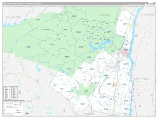 Kingston Metro Area Classic style ZIP Code wall map