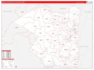 Kingston Metro Area RedLine style ZIP Code wall map