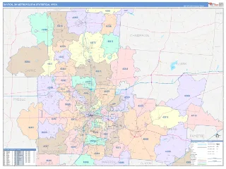 Dayton Metro Area ColorCast style ZIP Code wall map