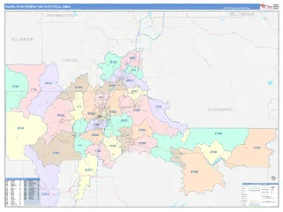 Salem Metro Area ColorCast style ZIP Code wall map