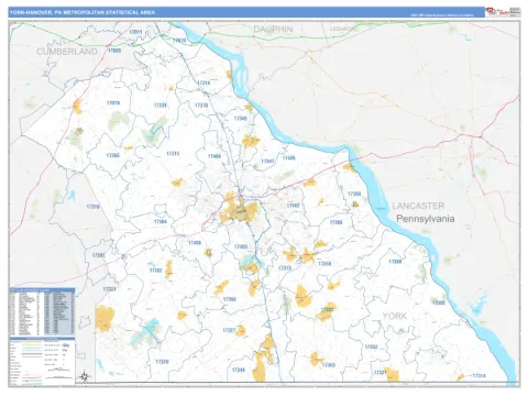 York-Hanover metro area map