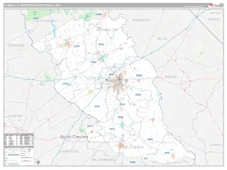 Florence Metro Area Classic style ZIP Code wall map