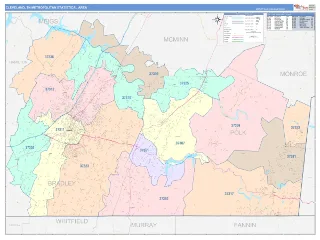 Cleveland Metro Area ColorCast style ZIP Code wall map
