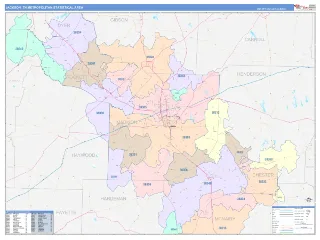 Jackson Metro Area ColorCast style ZIP Code wall map