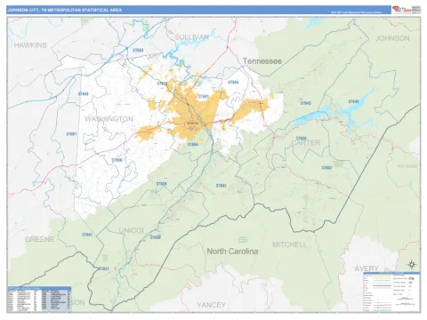 Johnson City metro area map