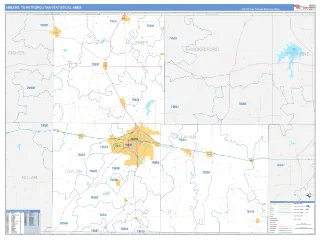 Abilene Metro Area Business Reference style ZIP Code wall map