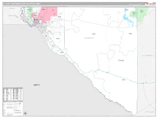 El Paso Metro Area Classic style ZIP Code wall map
