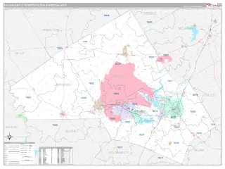 Killeen-Temple Metro Area Classic style ZIP Code wall map