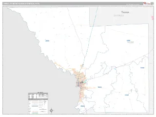 Laredo Metro Area Classic style ZIP Code wall map
