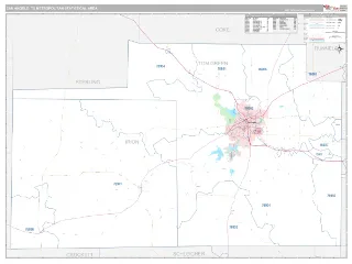 San Angelo Metro Area Classic style ZIP Code wall map