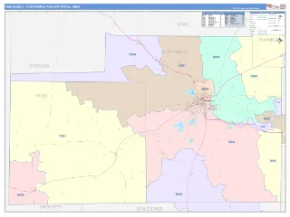 San Angelo Metro Area ColorCast style ZIP Code wall map