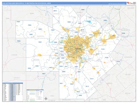 San Antonio-New Braunfels metro area map