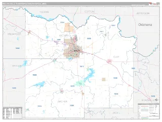 Wichita Falls Metro Area Classic style ZIP Code wall map