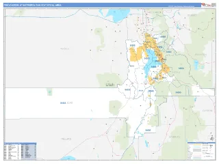 Provo-Orem Metro Area Business Reference style ZIP Code wall map