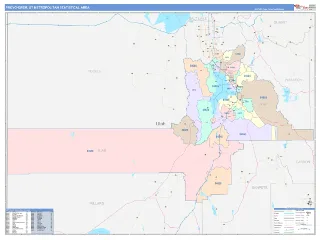 Provo-Orem Metro Area ColorCast style ZIP Code wall map
