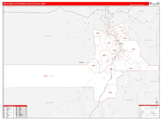 Provo-Orem Metro Area RedLine style ZIP Code wall map