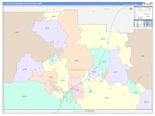 St. George Metro Area ColorCast style ZIP Code wall map