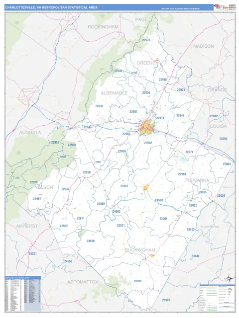Charlottesville metro area map