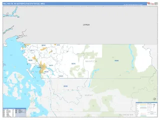 Bellingham Metro Area Business Reference style ZIP Code wall map