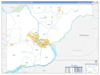 Kennewick-Richland Metro Area Business Reference style ZIP Code wall map