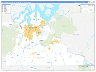 Olympia-Tumwater Metro Area Business Reference style ZIP Code wall map