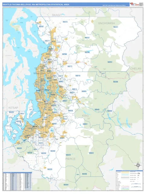Seattle-Tacoma-Bellevue metro area map