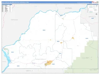 Walla Walla Metro Area Business Reference style ZIP Code wall map